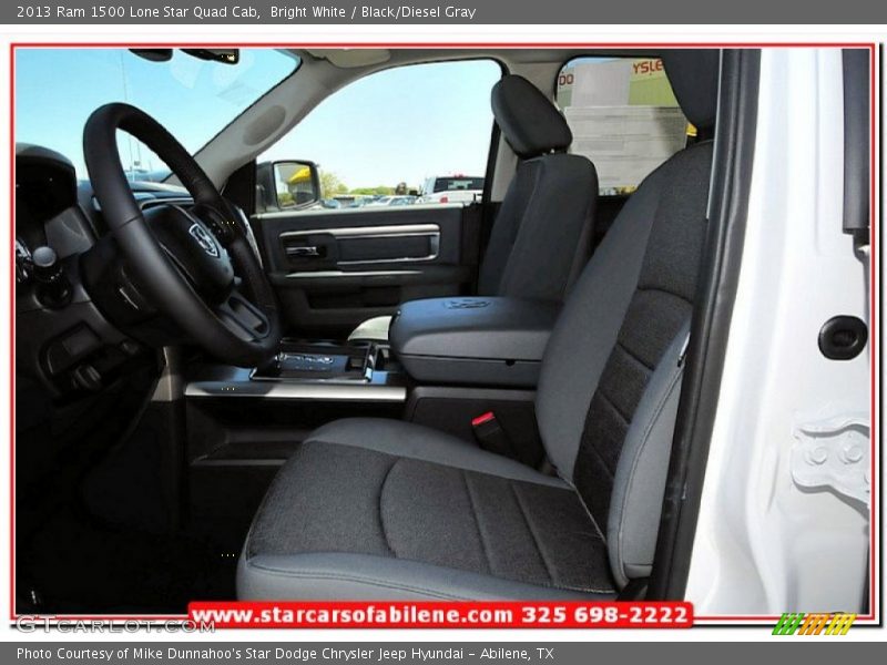 Bright White / Black/Diesel Gray 2013 Ram 1500 Lone Star Quad Cab