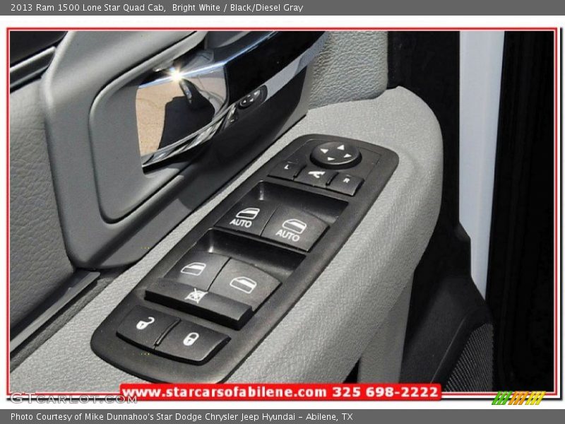 Bright White / Black/Diesel Gray 2013 Ram 1500 Lone Star Quad Cab
