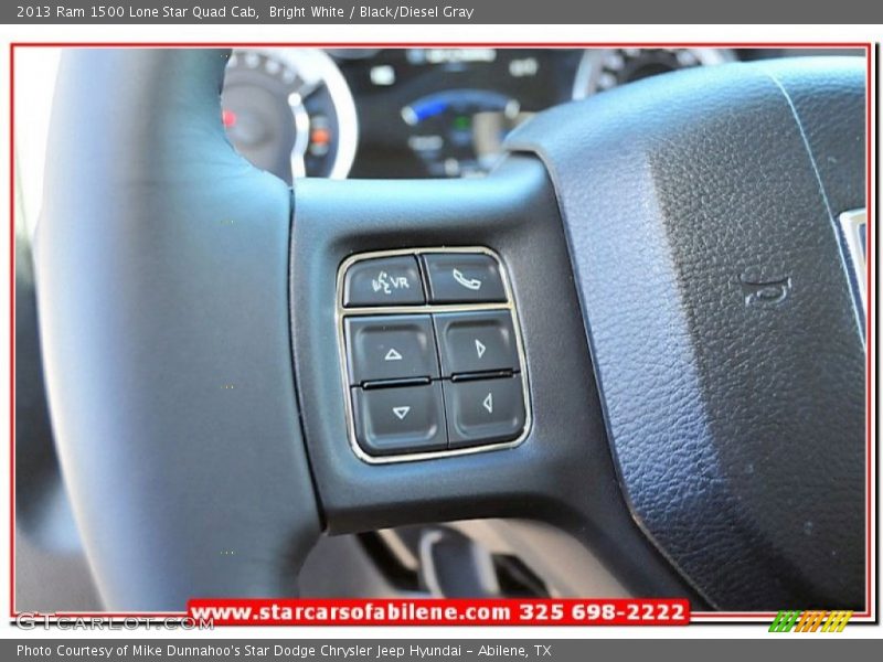 Bright White / Black/Diesel Gray 2013 Ram 1500 Lone Star Quad Cab