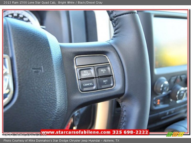 Bright White / Black/Diesel Gray 2013 Ram 1500 Lone Star Quad Cab