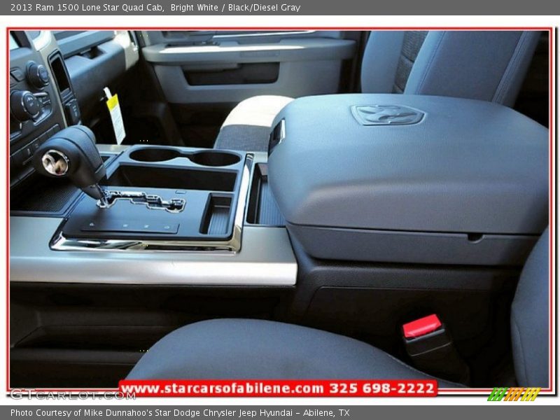 Bright White / Black/Diesel Gray 2013 Ram 1500 Lone Star Quad Cab
