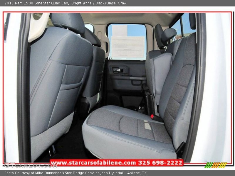Bright White / Black/Diesel Gray 2013 Ram 1500 Lone Star Quad Cab