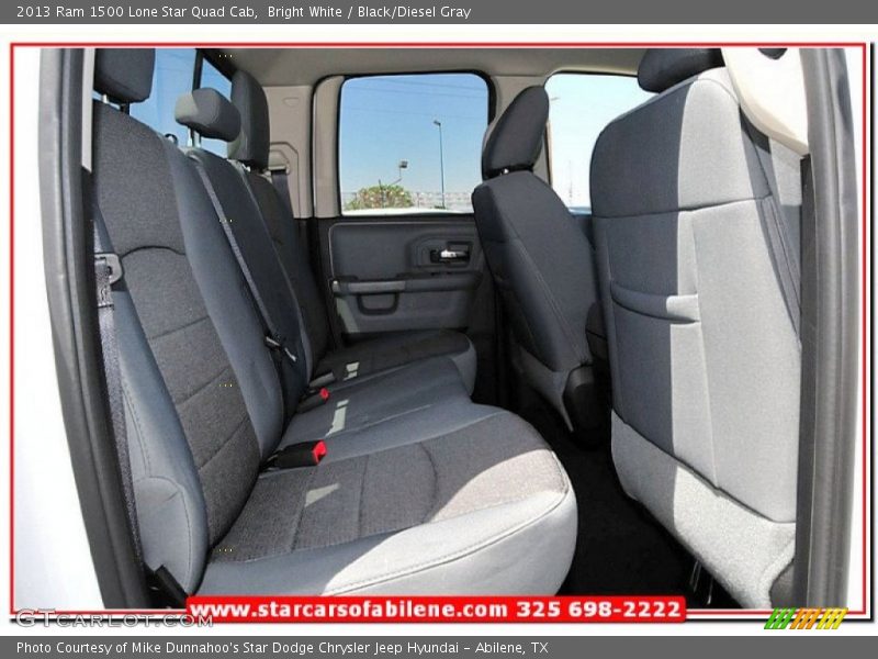 Bright White / Black/Diesel Gray 2013 Ram 1500 Lone Star Quad Cab