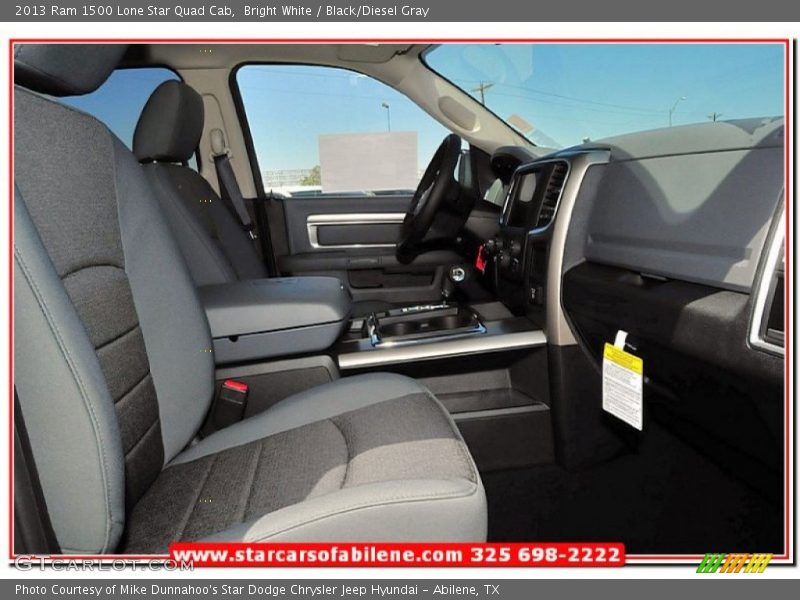 Bright White / Black/Diesel Gray 2013 Ram 1500 Lone Star Quad Cab
