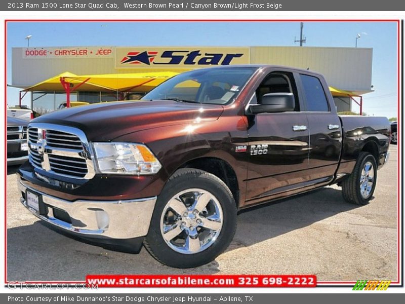 Western Brown Pearl / Canyon Brown/Light Frost Beige 2013 Ram 1500 Lone Star Quad Cab