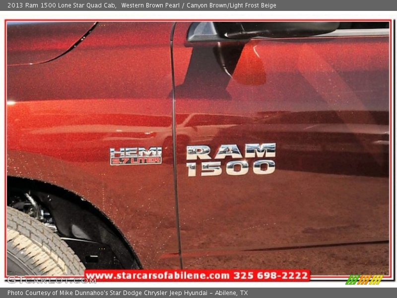 Western Brown Pearl / Canyon Brown/Light Frost Beige 2013 Ram 1500 Lone Star Quad Cab