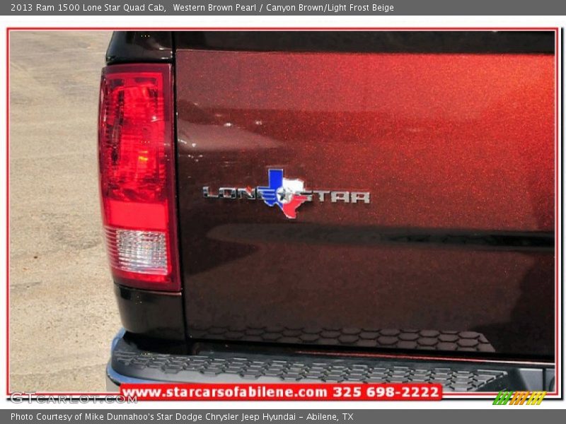 Western Brown Pearl / Canyon Brown/Light Frost Beige 2013 Ram 1500 Lone Star Quad Cab