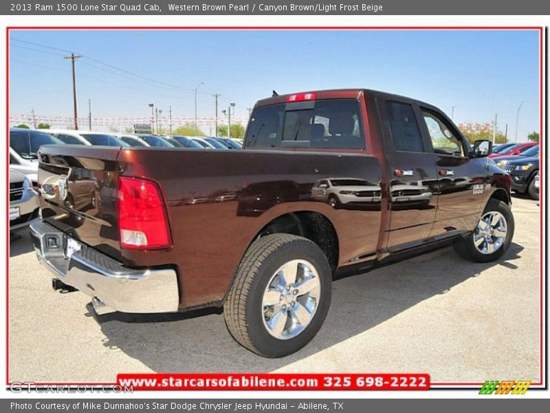 Western Brown Pearl / Canyon Brown/Light Frost Beige 2013 Ram 1500 Lone Star Quad Cab