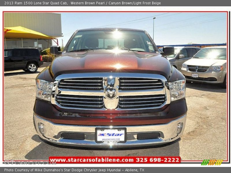Western Brown Pearl / Canyon Brown/Light Frost Beige 2013 Ram 1500 Lone Star Quad Cab