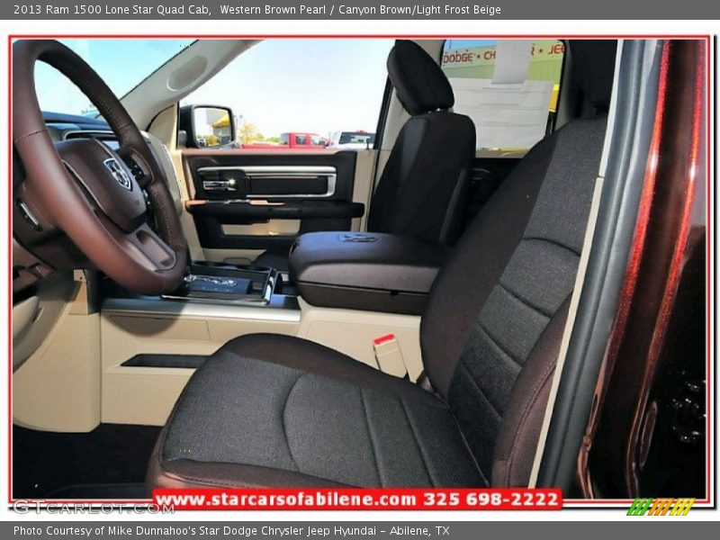 Western Brown Pearl / Canyon Brown/Light Frost Beige 2013 Ram 1500 Lone Star Quad Cab
