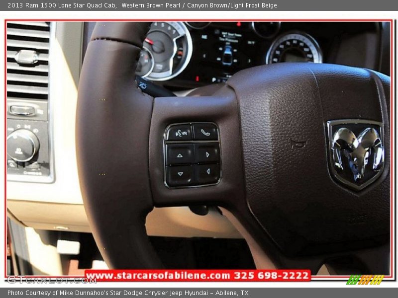 Western Brown Pearl / Canyon Brown/Light Frost Beige 2013 Ram 1500 Lone Star Quad Cab