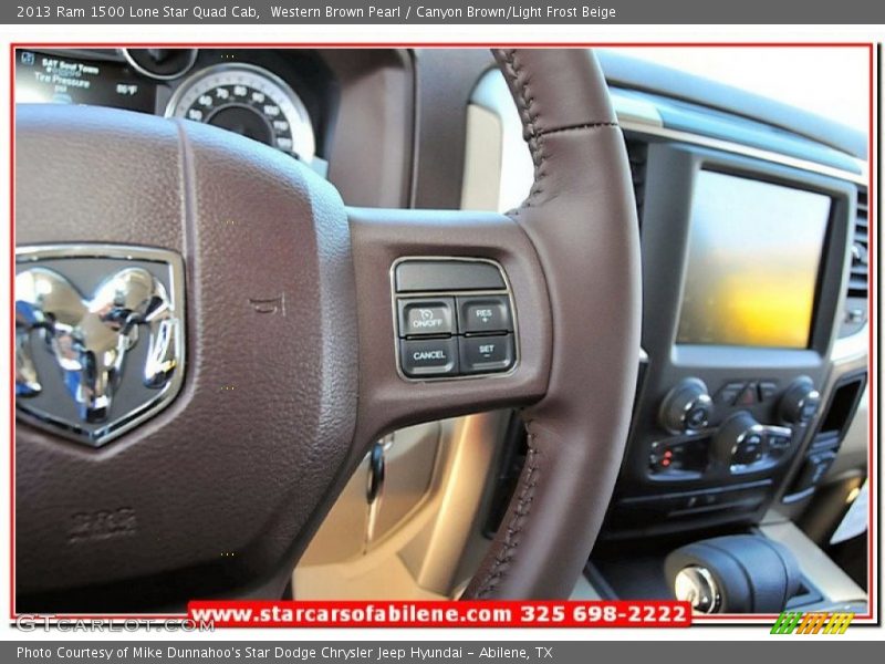 Western Brown Pearl / Canyon Brown/Light Frost Beige 2013 Ram 1500 Lone Star Quad Cab