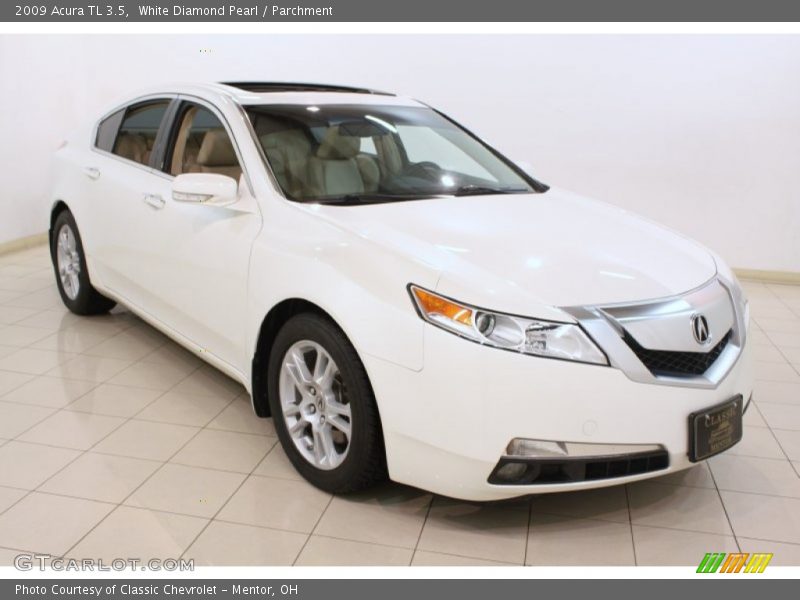 White Diamond Pearl / Parchment 2009 Acura TL 3.5