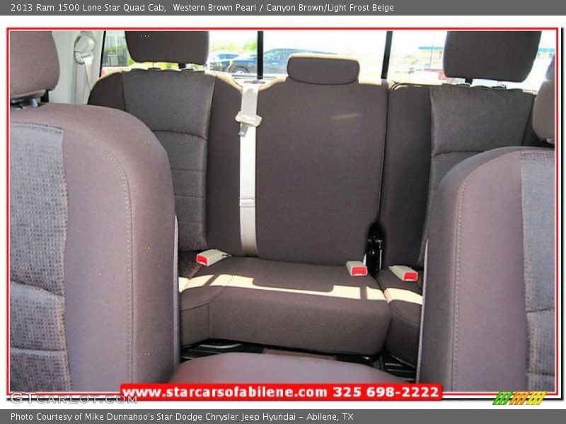 Western Brown Pearl / Canyon Brown/Light Frost Beige 2013 Ram 1500 Lone Star Quad Cab