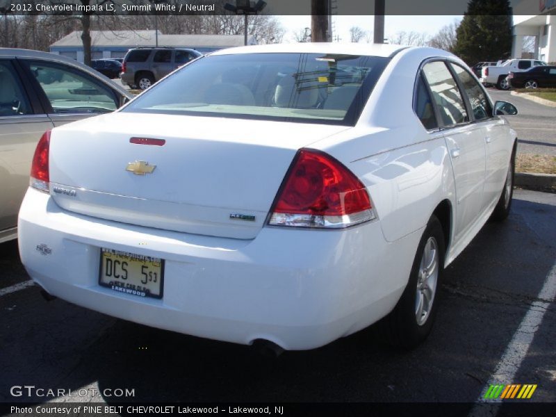 Summit White / Neutral 2012 Chevrolet Impala LS