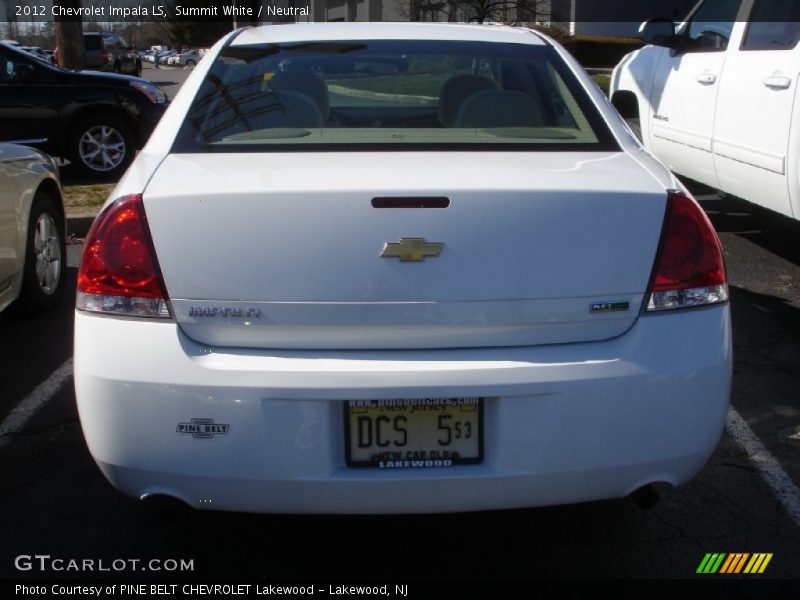 Summit White / Neutral 2012 Chevrolet Impala LS