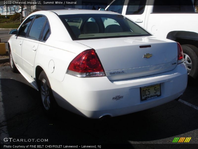 Summit White / Neutral 2012 Chevrolet Impala LS
