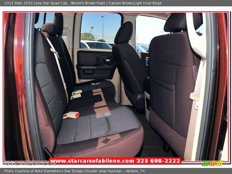 Western Brown Pearl / Canyon Brown/Light Frost Beige 2013 Ram 1500 Lone Star Quad Cab