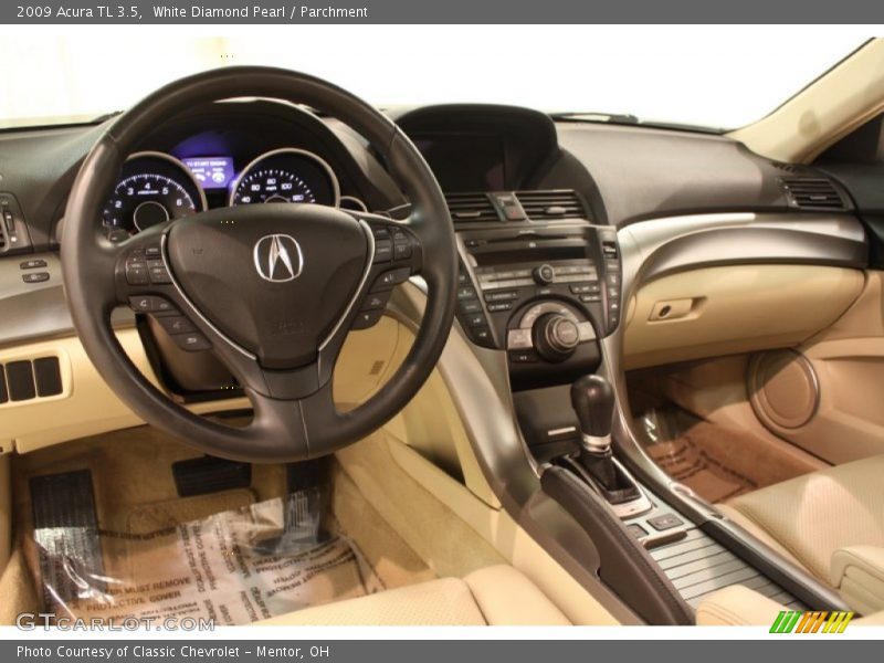 White Diamond Pearl / Parchment 2009 Acura TL 3.5