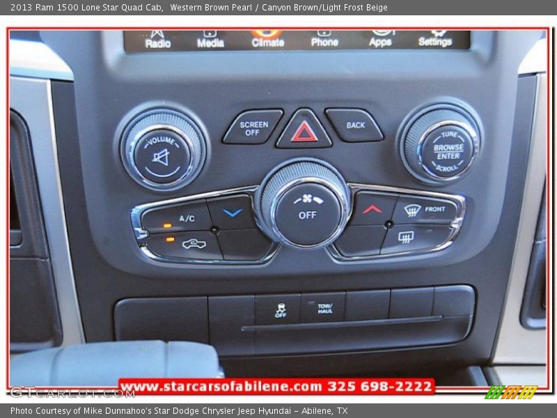 Western Brown Pearl / Canyon Brown/Light Frost Beige 2013 Ram 1500 Lone Star Quad Cab