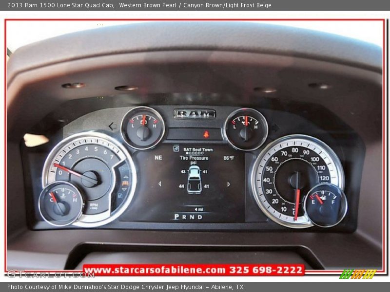 Western Brown Pearl / Canyon Brown/Light Frost Beige 2013 Ram 1500 Lone Star Quad Cab