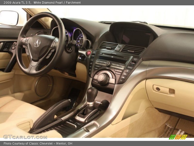 White Diamond Pearl / Parchment 2009 Acura TL 3.5
