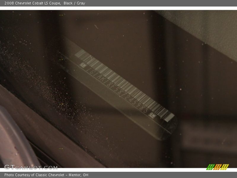 Black / Gray 2008 Chevrolet Cobalt LS Coupe