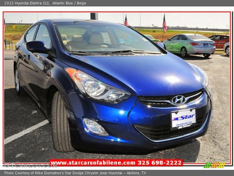 Atlantic Blue / Beige 2013 Hyundai Elantra GLS