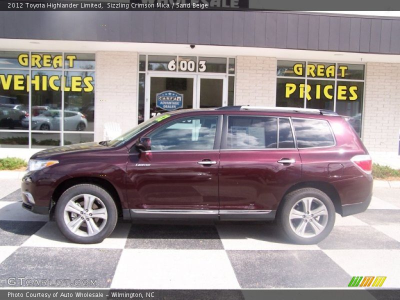Sizzling Crimson Mica / Sand Beige 2012 Toyota Highlander Limited