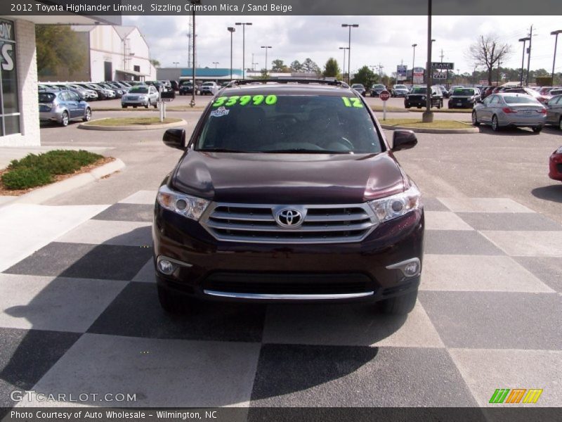Sizzling Crimson Mica / Sand Beige 2012 Toyota Highlander Limited