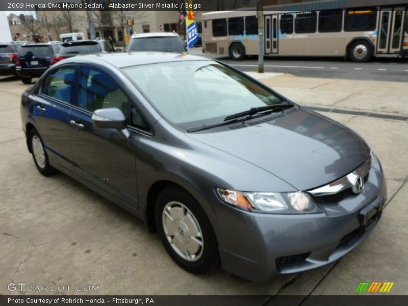 Alabaster Silver Metallic / Beige 2009 Honda Civic Hybrid Sedan