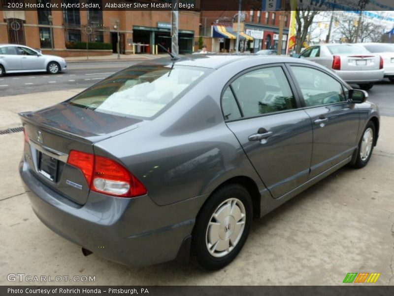 Alabaster Silver Metallic / Beige 2009 Honda Civic Hybrid Sedan