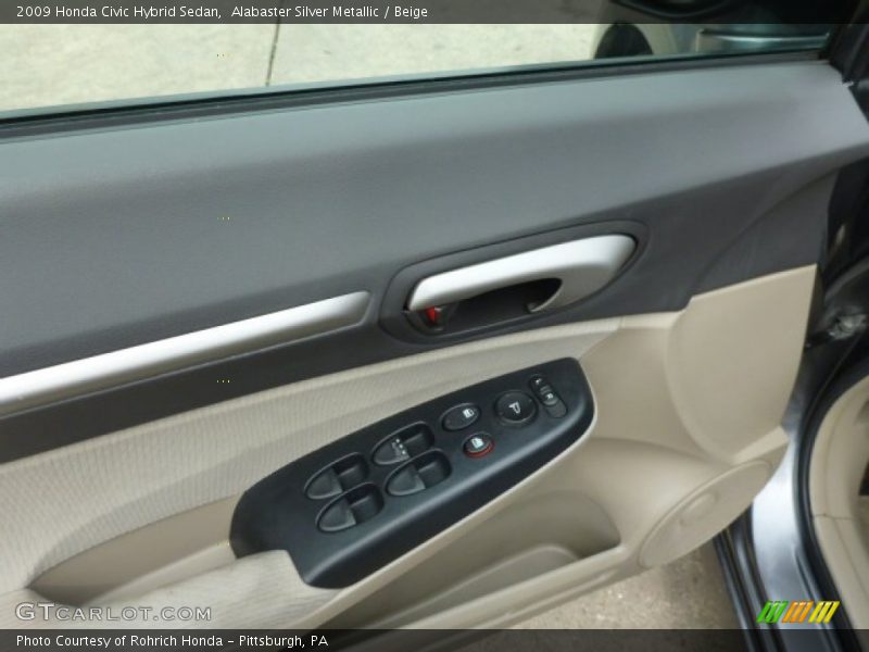 Alabaster Silver Metallic / Beige 2009 Honda Civic Hybrid Sedan