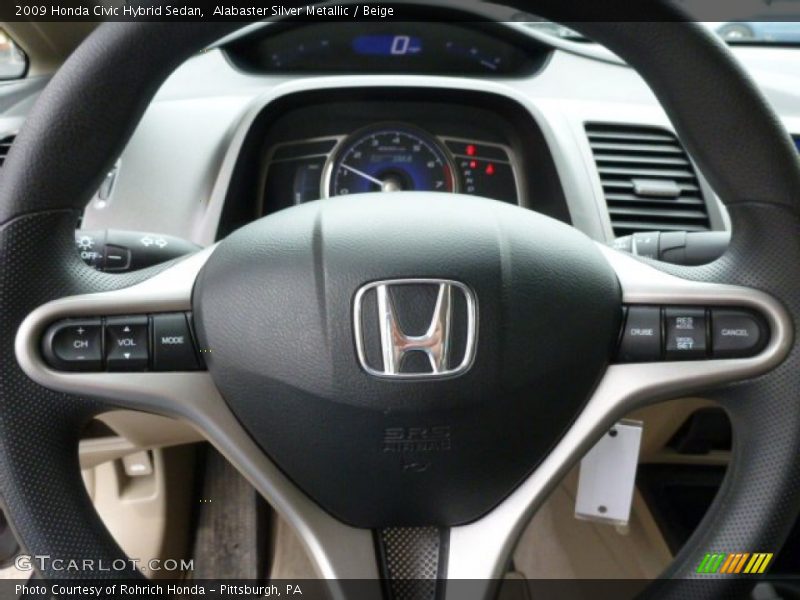 Alabaster Silver Metallic / Beige 2009 Honda Civic Hybrid Sedan
