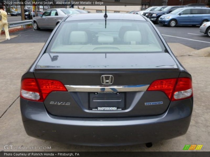 Alabaster Silver Metallic / Beige 2009 Honda Civic Hybrid Sedan