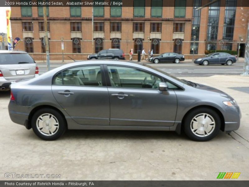 Alabaster Silver Metallic / Beige 2009 Honda Civic Hybrid Sedan