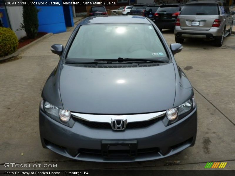 Alabaster Silver Metallic / Beige 2009 Honda Civic Hybrid Sedan