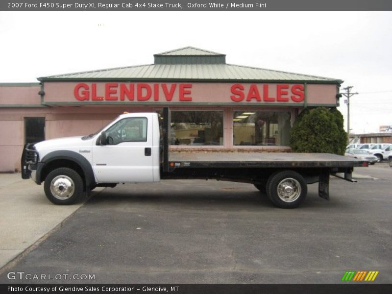 Oxford White / Medium Flint 2007 Ford F450 Super Duty XL Regular Cab 4x4 Stake Truck
