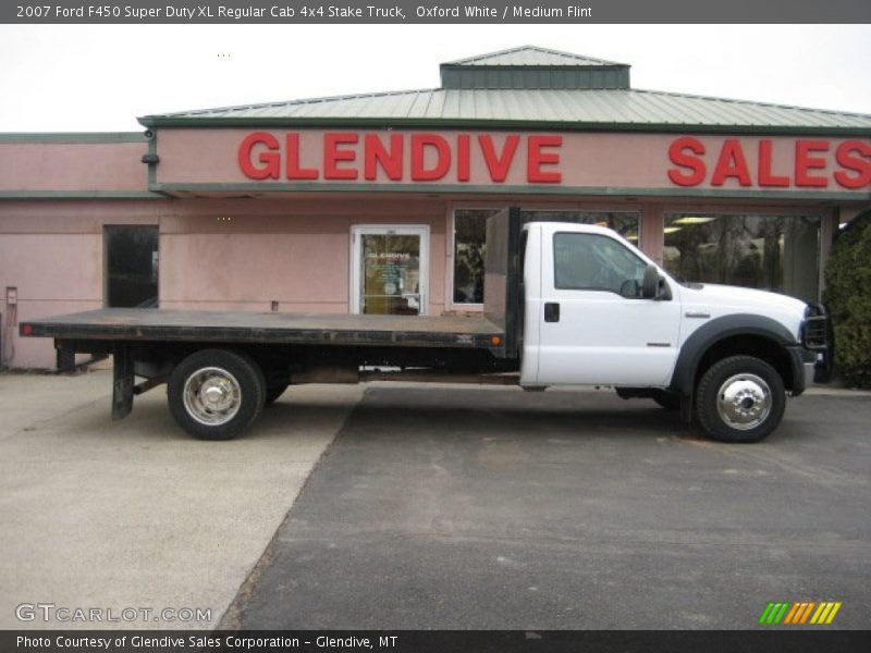 Oxford White / Medium Flint 2007 Ford F450 Super Duty XL Regular Cab 4x4 Stake Truck