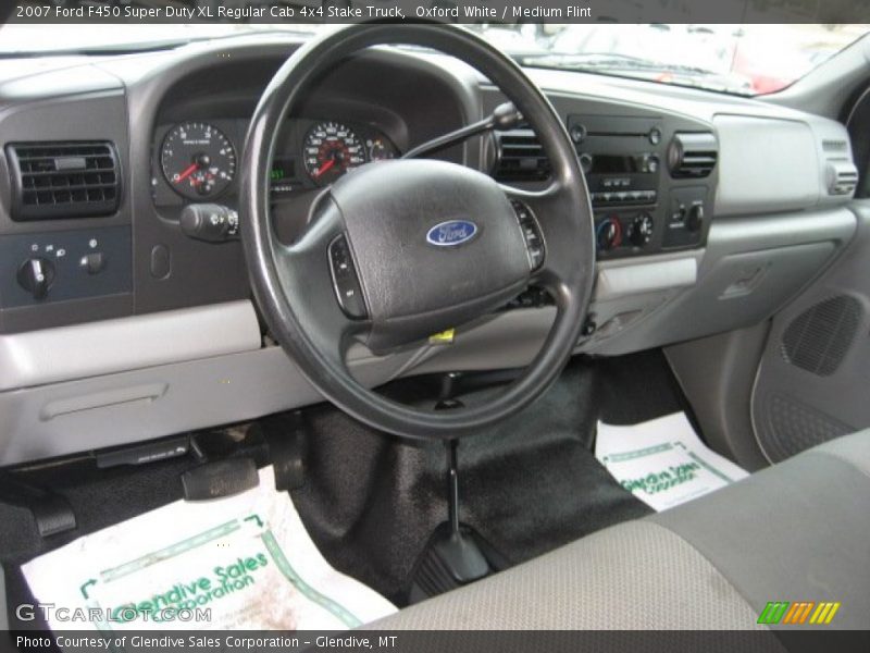 Oxford White / Medium Flint 2007 Ford F450 Super Duty XL Regular Cab 4x4 Stake Truck