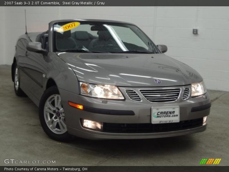 Steel Gray Metallic / Gray 2007 Saab 9-3 2.0T Convertible