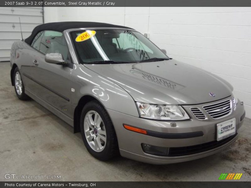 Steel Gray Metallic / Gray 2007 Saab 9-3 2.0T Convertible