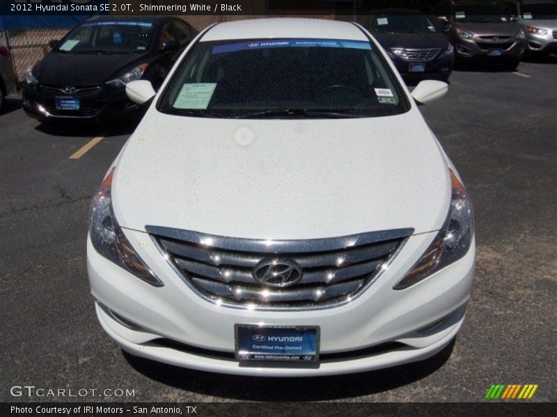 Shimmering White / Black 2012 Hyundai Sonata SE 2.0T