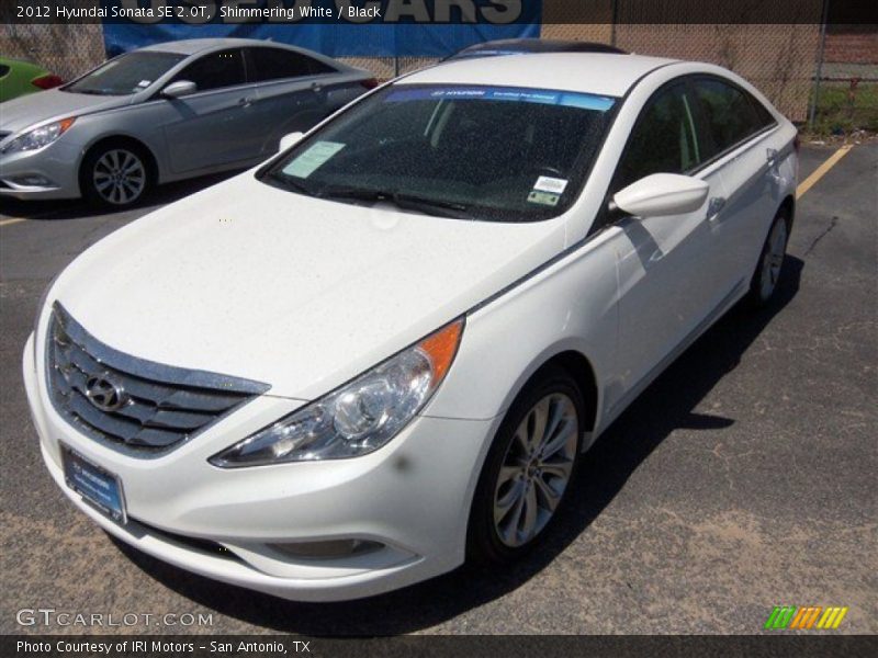 Shimmering White / Black 2012 Hyundai Sonata SE 2.0T