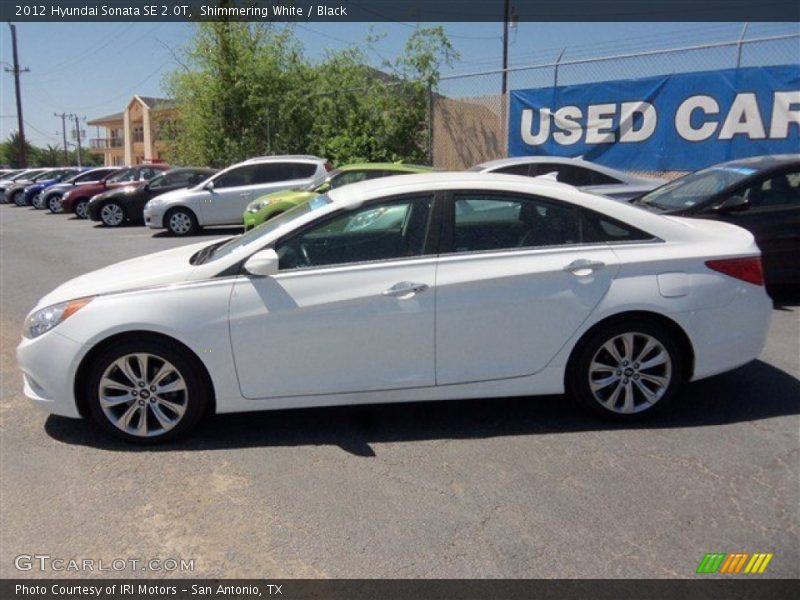Shimmering White / Black 2012 Hyundai Sonata SE 2.0T