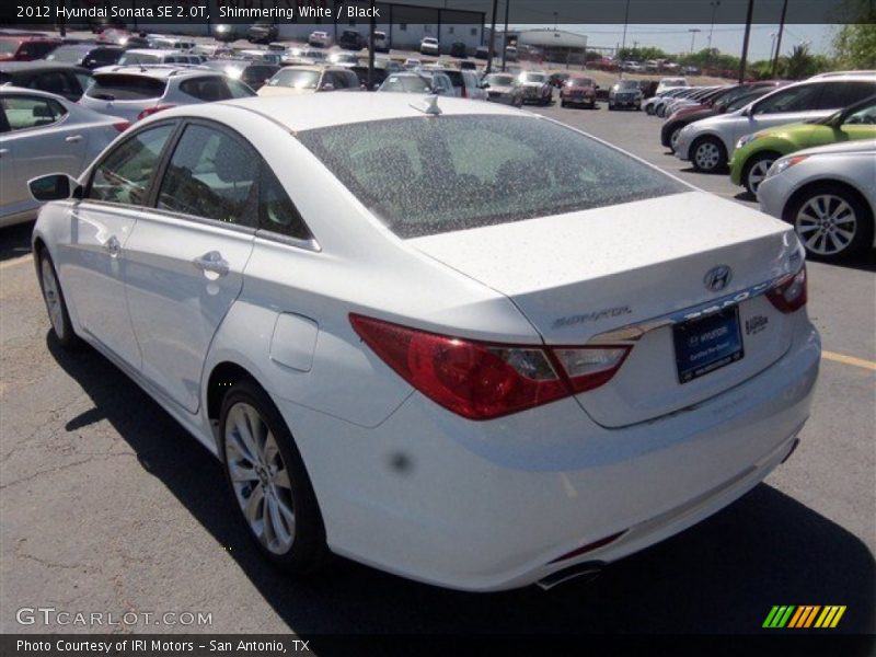 Shimmering White / Black 2012 Hyundai Sonata SE 2.0T