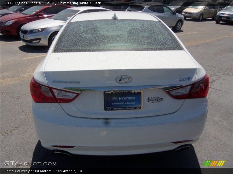 Shimmering White / Black 2012 Hyundai Sonata SE 2.0T
