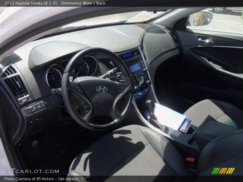Shimmering White / Black 2012 Hyundai Sonata SE 2.0T