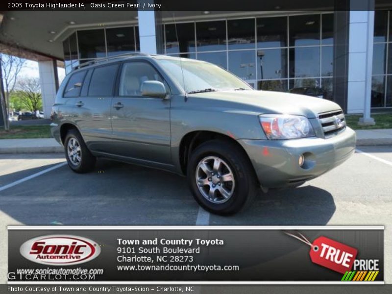 Oasis Green Pearl / Ivory 2005 Toyota Highlander I4