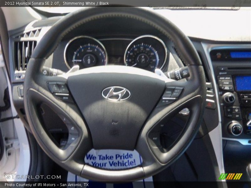 Shimmering White / Black 2012 Hyundai Sonata SE 2.0T